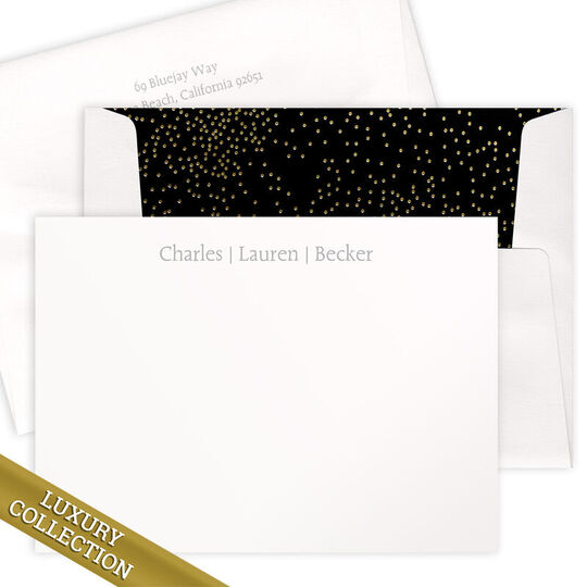 Luxury Becker Flat Note Card Collection - Raised Ink